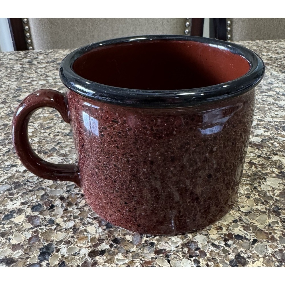 Crate & Barrel Red & Black Speckled Coffee Soup Mug Made In Italy Retired 14 oz